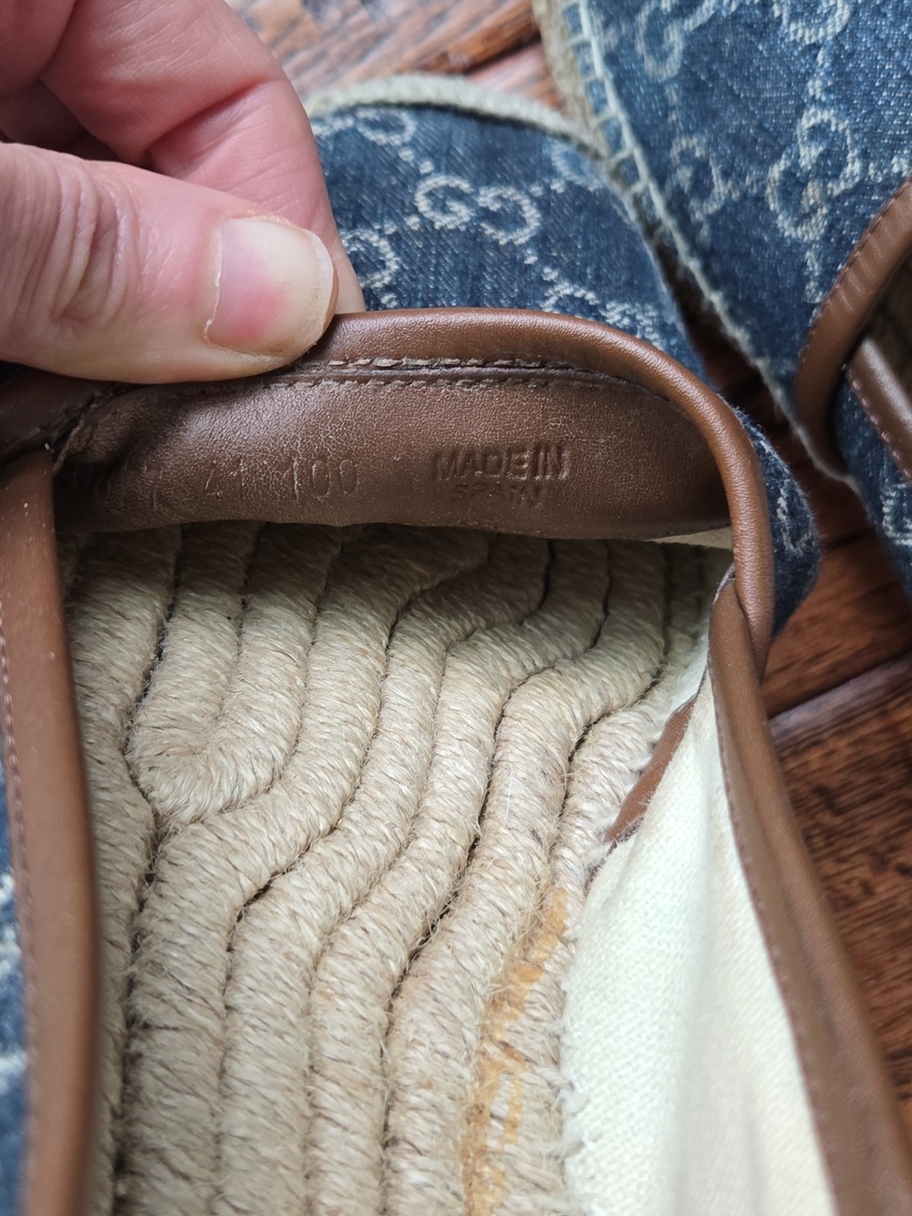 Gucci Denim Logo Espadrilles in Blue and Brown - Picture 5 of 5